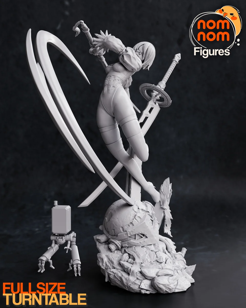 2B | Fan Art | 3D Printed Resin Model Garage Kit | *Un-Painted* | Nomnom 3
