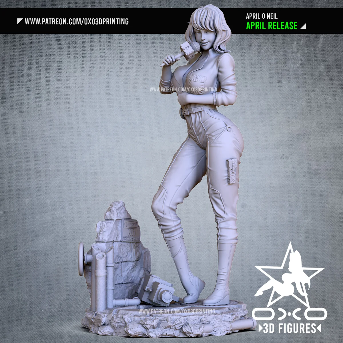 April O'Neil | Fan Art | 3D Printed Resin Model Garage Kit | *Un-Painted* | OXO3D 5