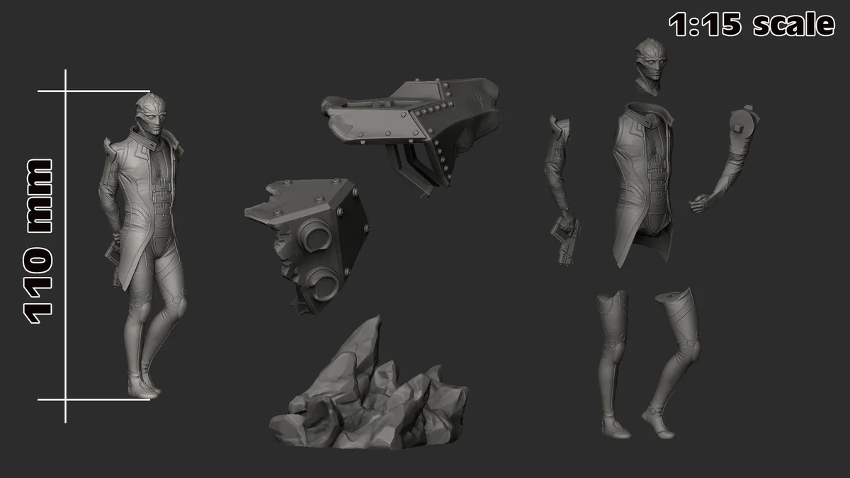 Thane Krios | Fan Art | 3D Printed Resin Model Garage Kit | *Un-Painted* | H3LL Creator 7