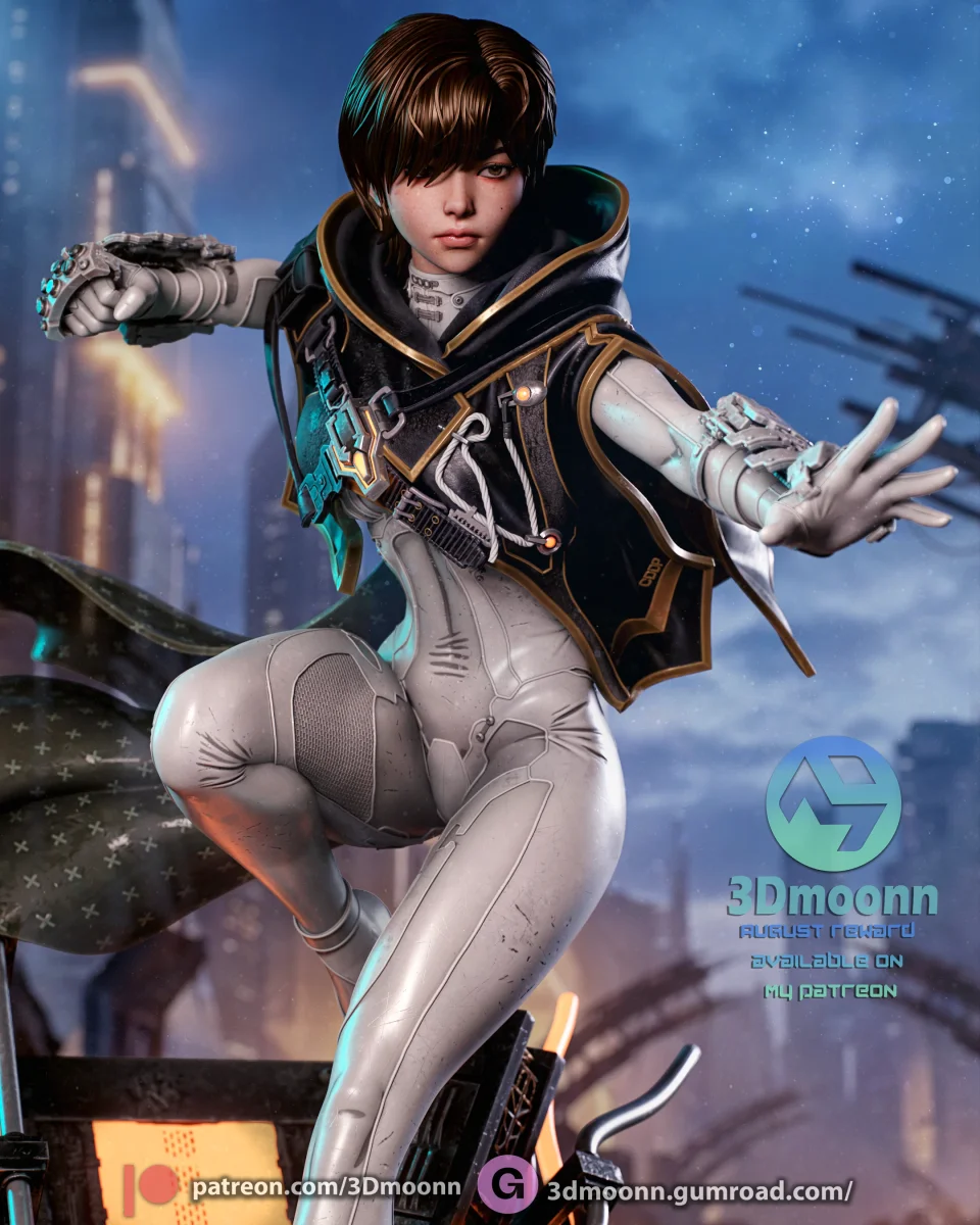Evie - Blood Rain | Fan Art | 3D Printed Resin Model Garage Kit | *Un-Painted* | 3DMoonn 5