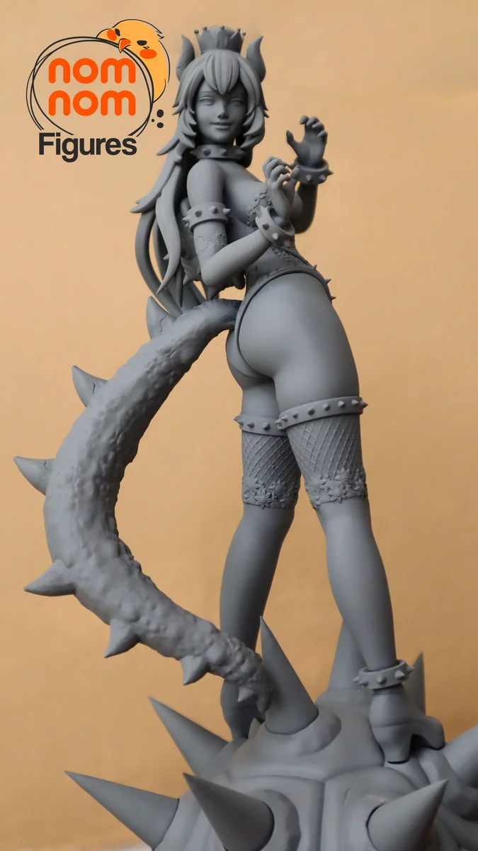 Bowsette | Fan Art | 3D Printed Resin Model Garage Kit | *Un-Painted* | Nomnom 6