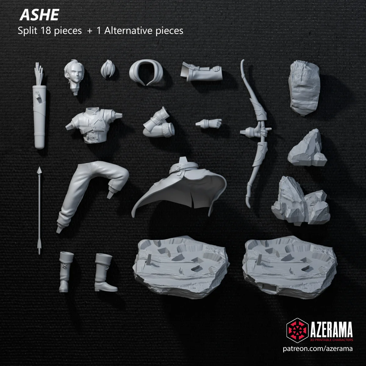 Ashe | Fan Art | 3D Printed Resin Model Garage Kit | *Un-Painted* | Azerama 3