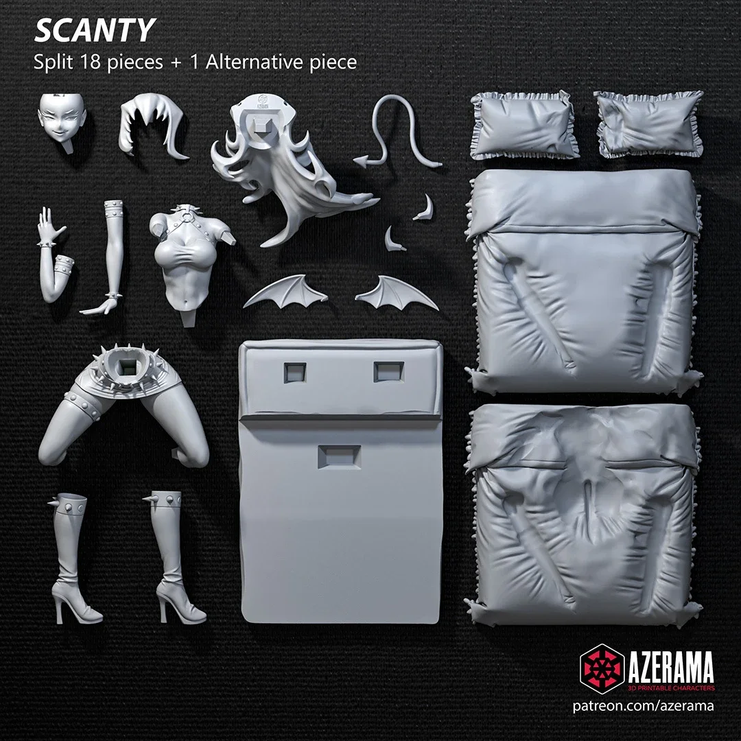 Kneesocks + Scanty | Fan Art | 3D Printed Resin Model Garage Kit | *Un-Painted* | Azerama 3