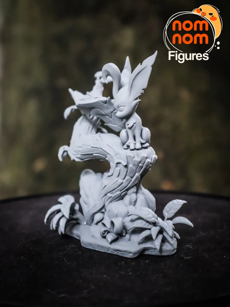 Chibi Leafeon | Fan Art | 3D Printed Resin Model Garage Kit | *Un-Painted* | Nomnom 5