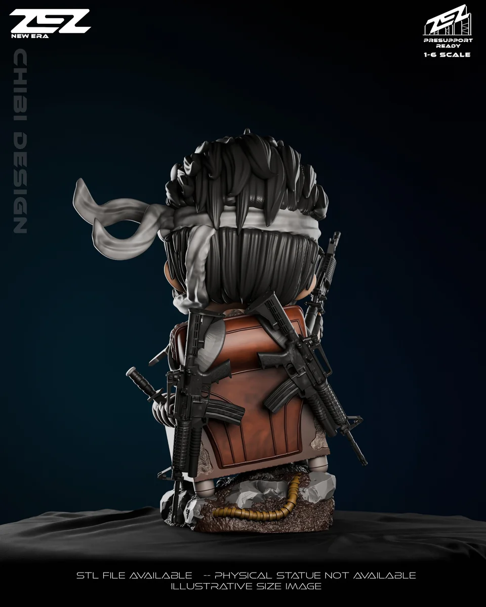 Chibi Punisher | Fan Art | 3D Printed Resin Model Garage Kit | *Un-Painted* | ZEZ Studio 4