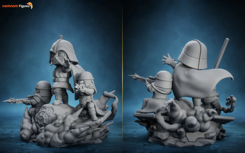 Chibi Darth Vader | Fan Art | 3D Printed Resin Model Garage Kit | *Un-Painted* | Nomnom 4