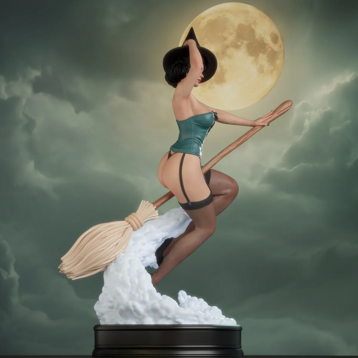 Witch Bombshell | Fan Art | 3D Printed Resin Model Garage Kit | *Un-Painted* | Abe3D 3