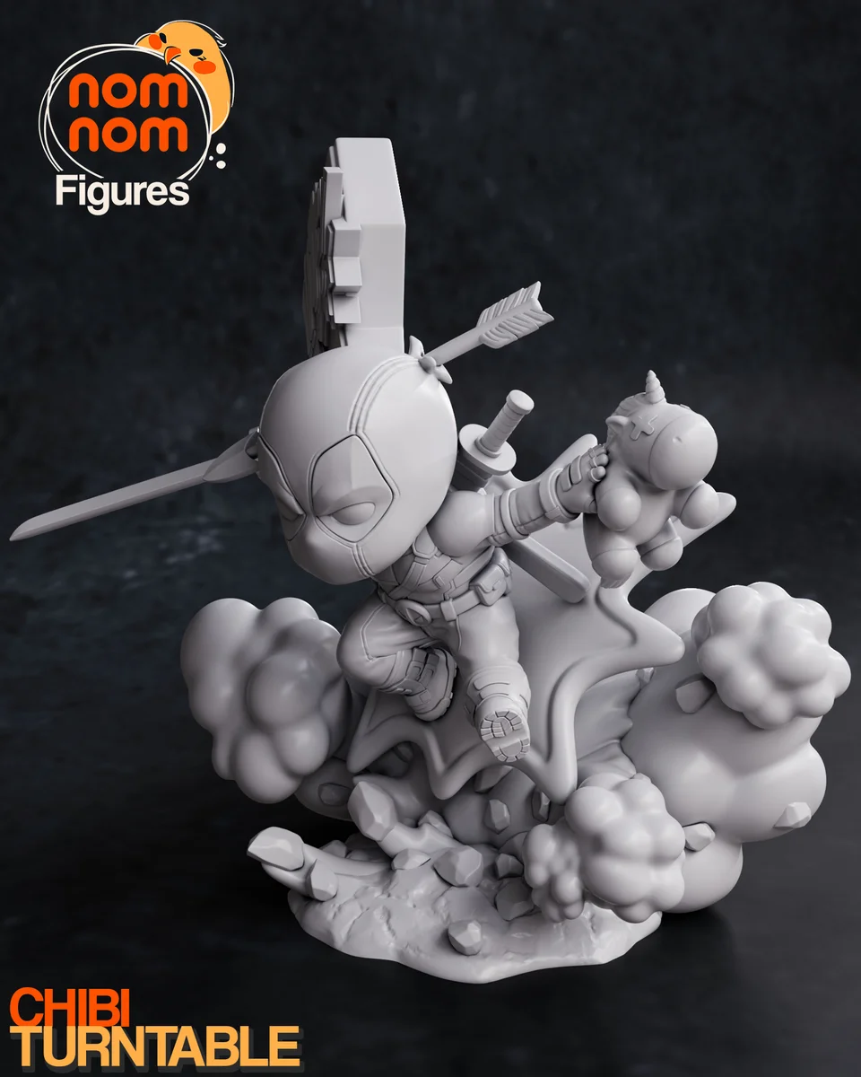 Chibi Deadpool | Fan Art | 3D Printed Resin Model Garage Kit | *Un-Painted* | Nomnom 6