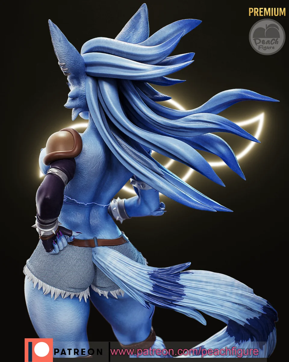 Weregarurumon | Fan Art | 3D Printed Resin Model Garage Kit | *Un-Painted* | Peach Figure 6