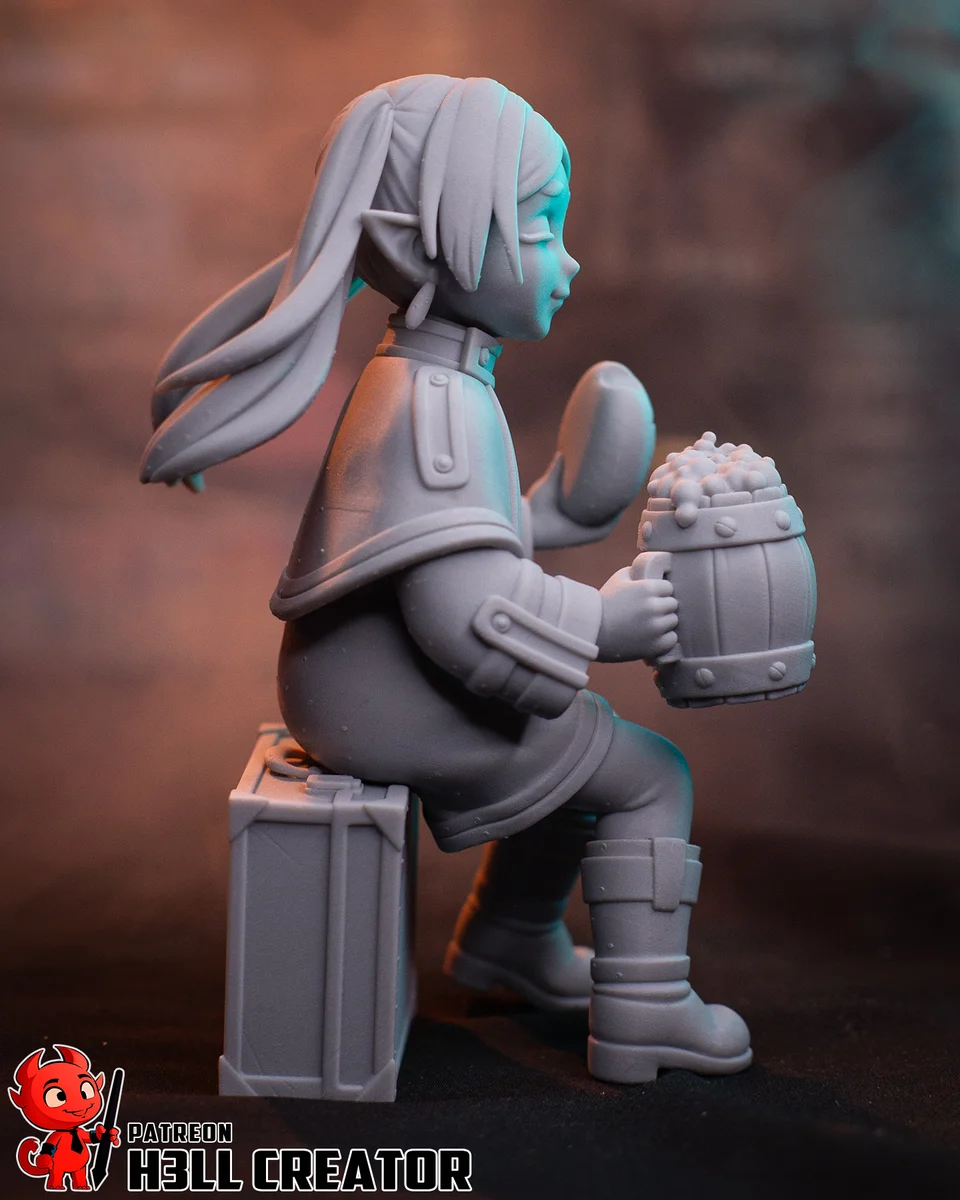 Chibi Frieren | Fan Art | 3D Printed Resin Model Garage Kit | *Un-Painted* | H3LL Creator 14