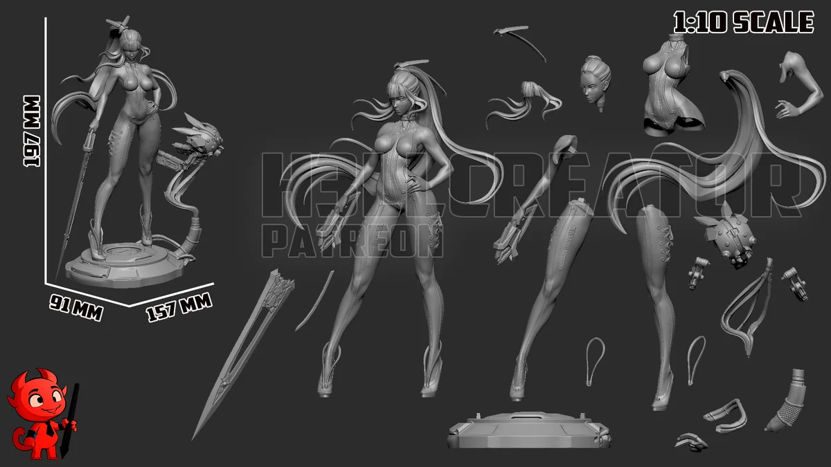 Eve | Fan Art | 3D Printed Resin Model Garage Kit | *Un-Painted* | H3LL Creator 9
