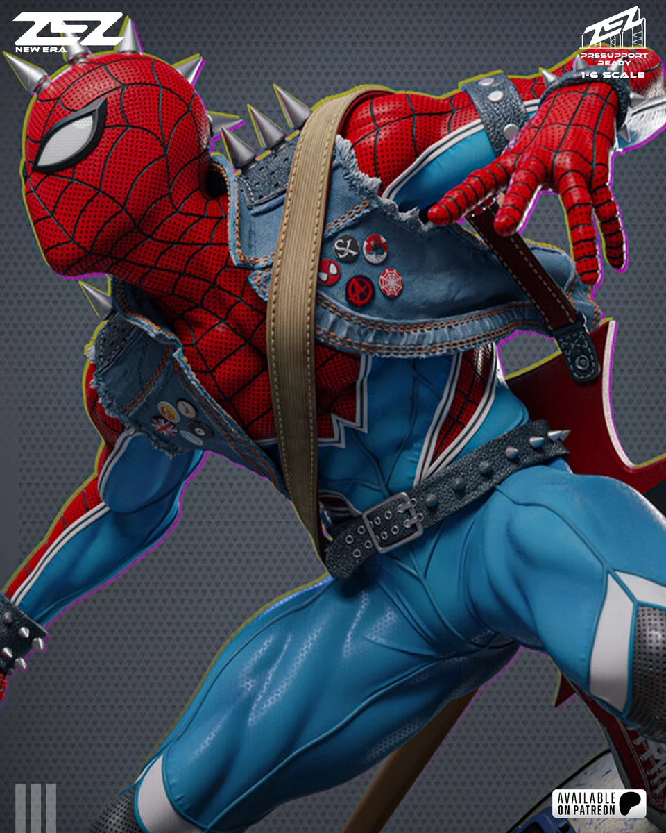Spider-Punk | Fan Art | 3D Printed Resin Model Garage Kit | *Un-Painted* | ZEZ Studio 6