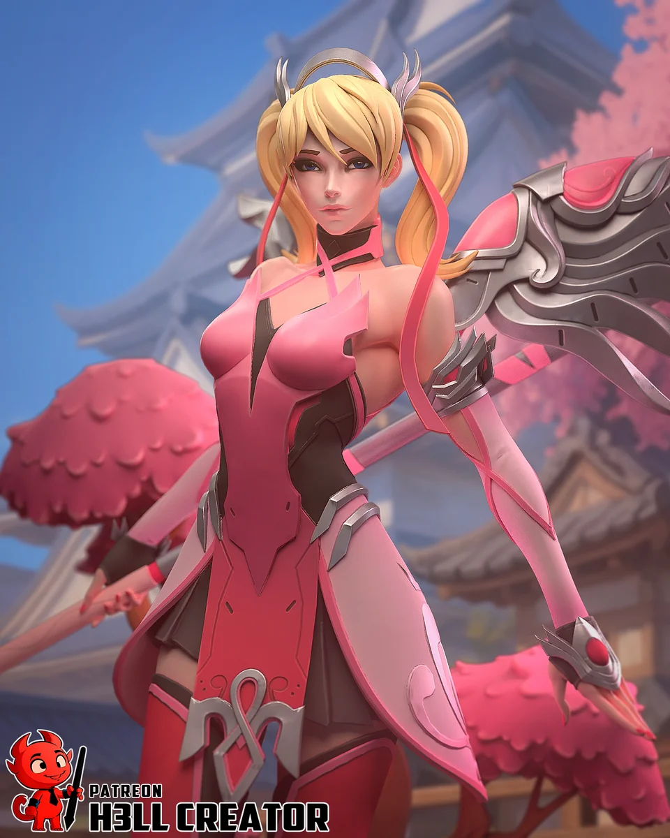 Mercy | Fan Art | 3D Printed Resin Model Garage Kit | *Un-Painted* | H3LL Creator