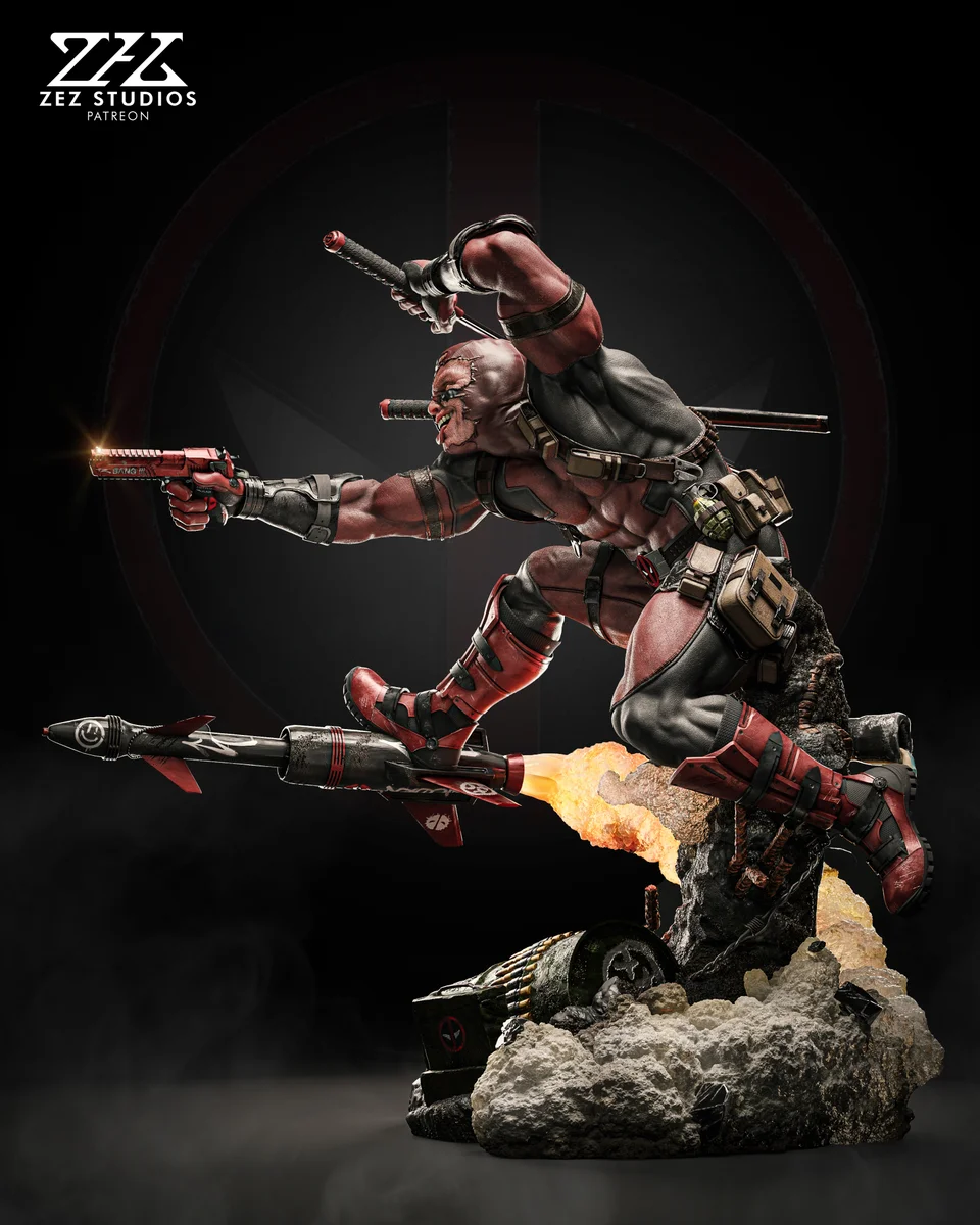 Deadpool | Fan Art | 3D Printed Resin Model Garage Kit | *Un-Painted* | ZEZ Studio 6