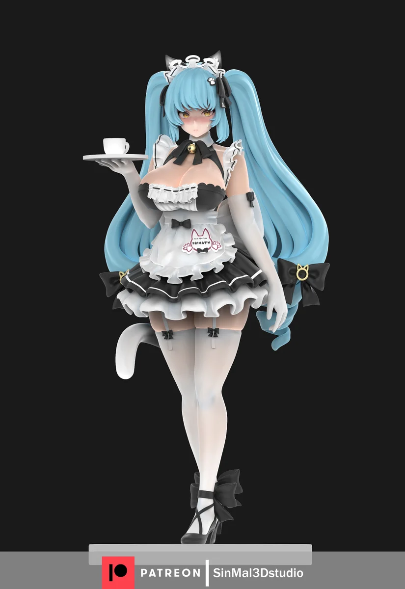 Privaty Maid | Fan Art | 3D Printed Resin Model Garage Kit | *Un-Painted* | Sin3Dstudio 4