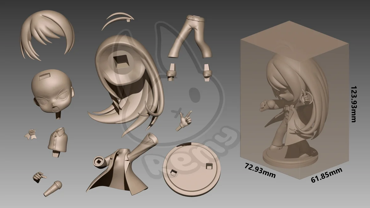Chibi Ado | Fan Art | 3D Printed Resin Model Garage Kit | *Un-Painted* | Remy Sculpts 9