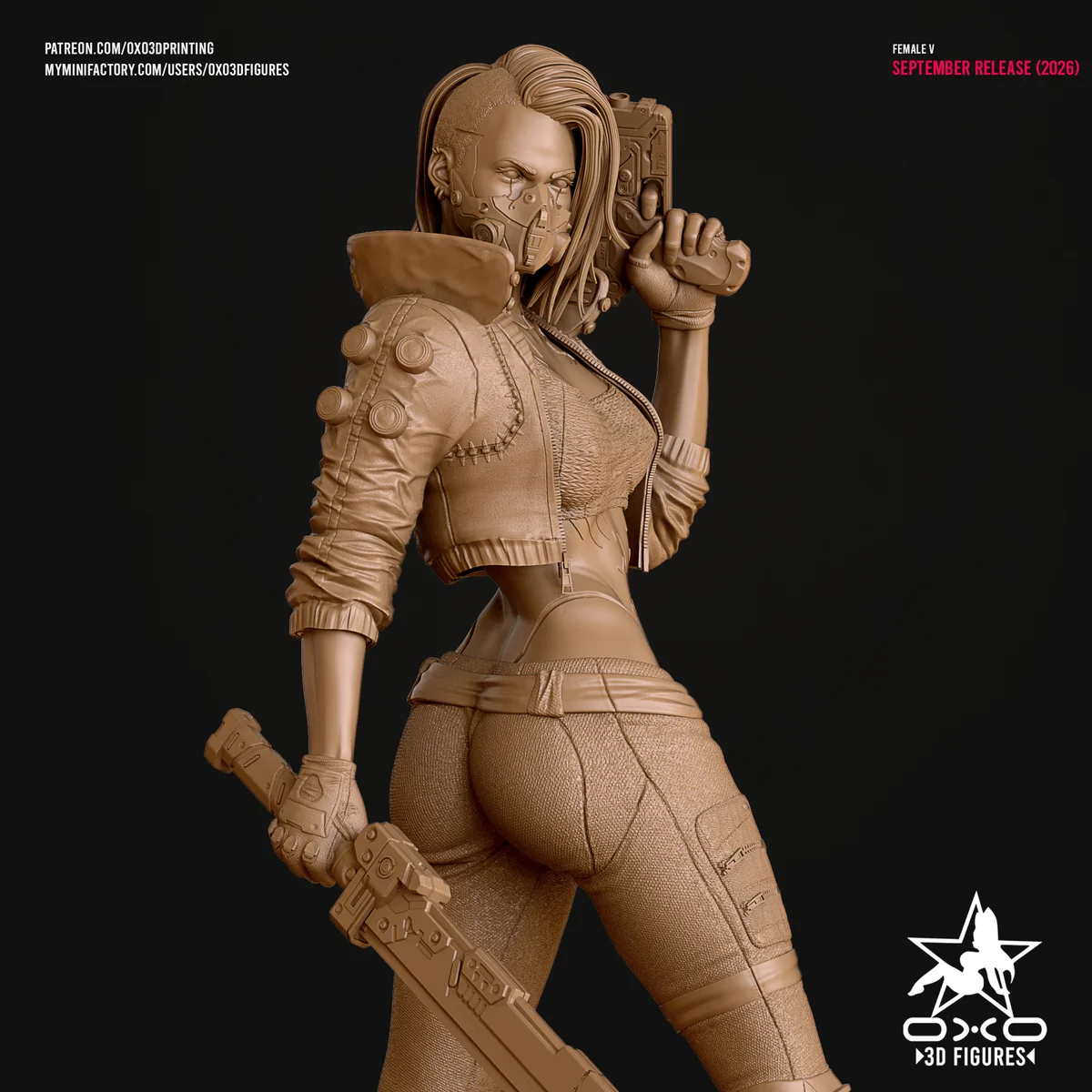 Female V | Fan Art | 3D Printed Resin Model Garage Kit | *Un-Painted* | OXO3D 10