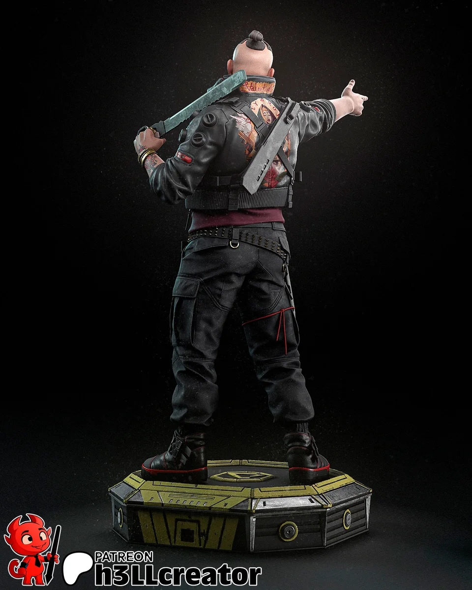 Jackie Welles | Fan Art | 3D Printed Resin Model Garage Kit | *Un-Painted* | H3LL Creator 4