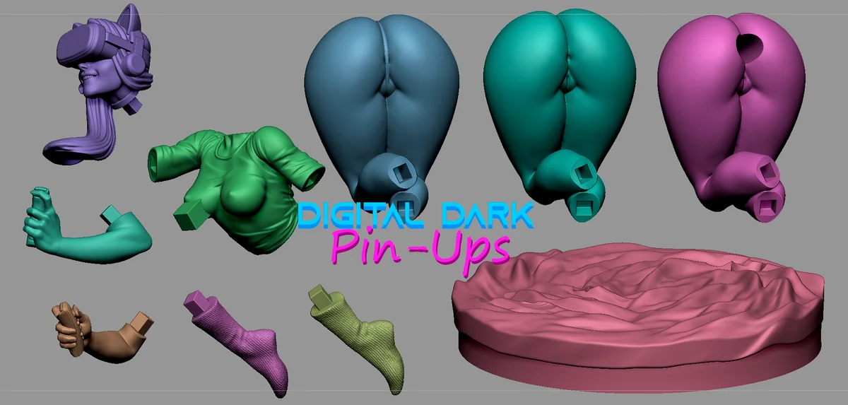 VR Girl | Fan Art | 3D Printed Resin Model Garage Kit | *Un-Painted* | Digital Dark 4