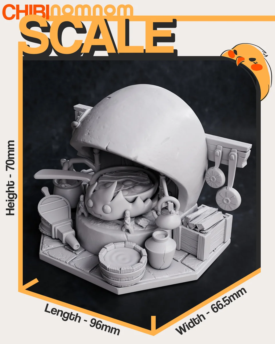 Chibi Calcifer | Fan Art | 3D Printed Resin Model Garage Kit | *Un-Painted* | Nomnom 4