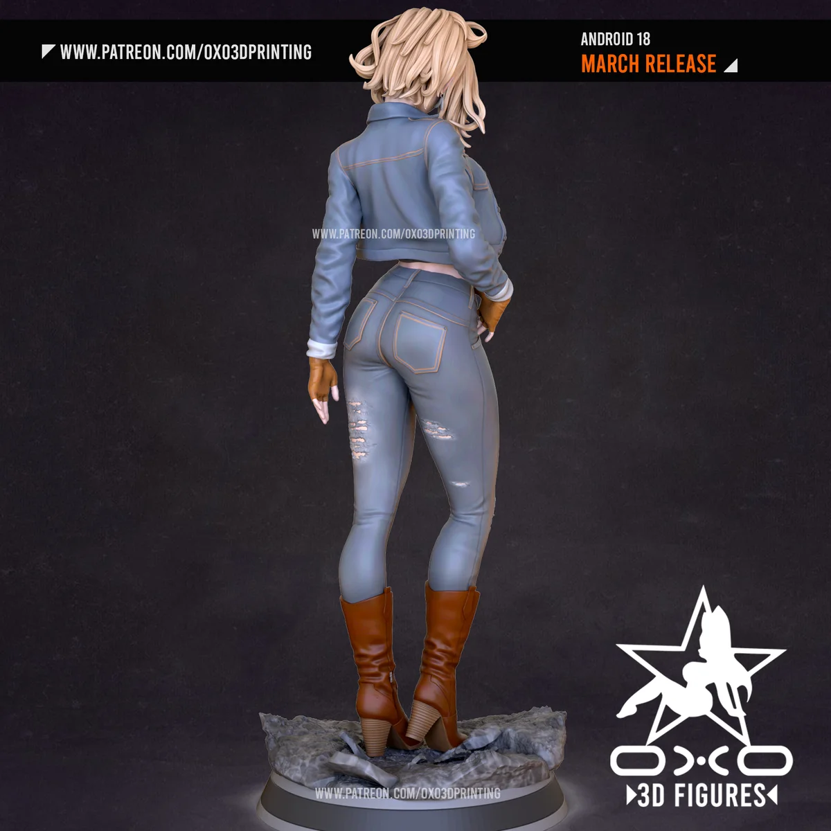 Android 18 | Fan Art | 3D Printed Resin Model Garage Kit | *Un-Painted* | OXO3D 4