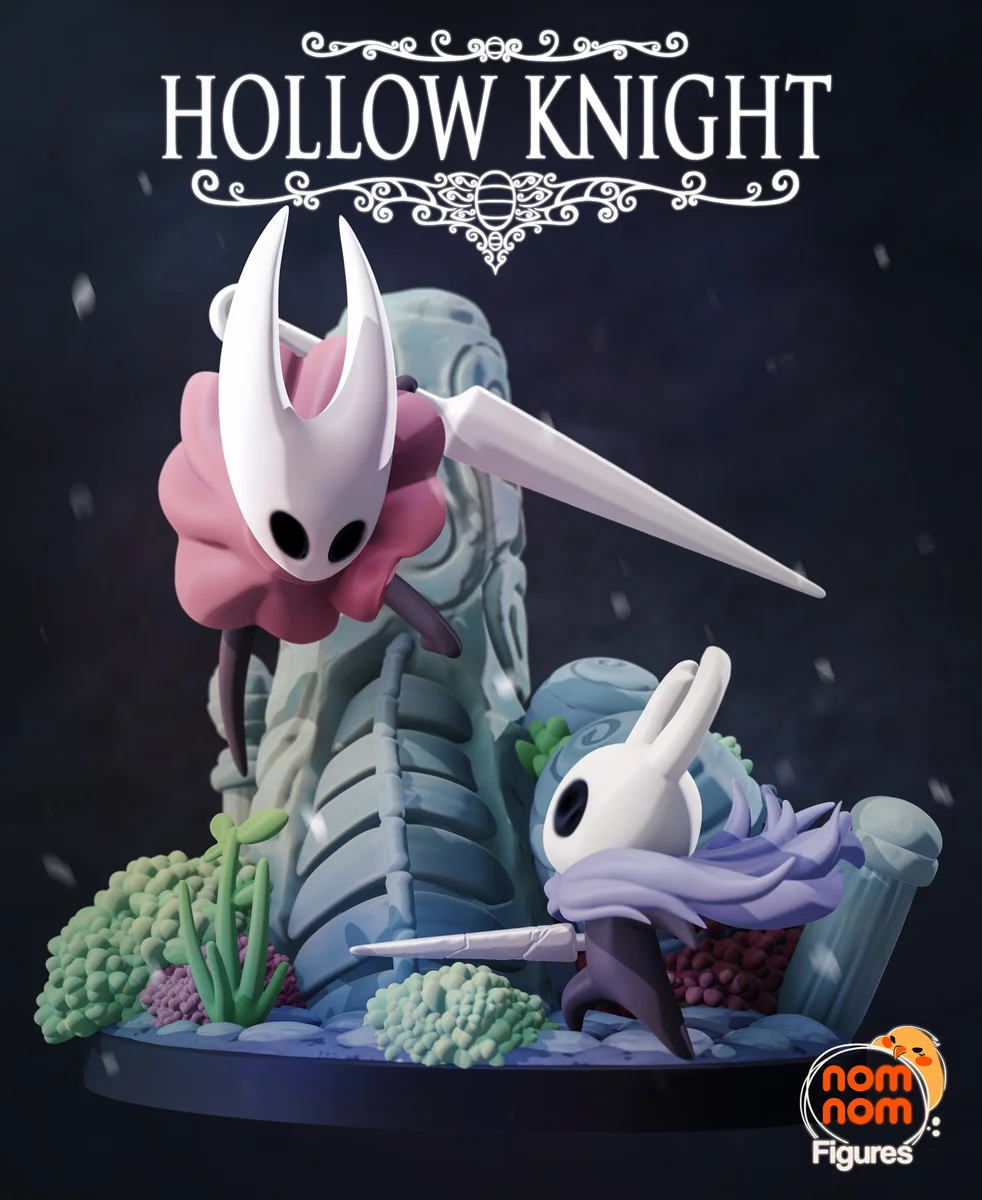Chibi Knight and Hornet | Fan Art | 3D Printed Resin Model Garage Kit | *Un-Painted* | Nomnom