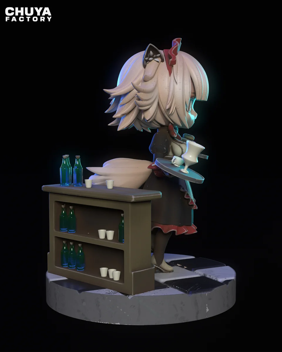 Chibi Cat Maid | Fan Art | 3D Printed Resin Model Garage Kit | *Un-Painted* | Chuya Factory 4