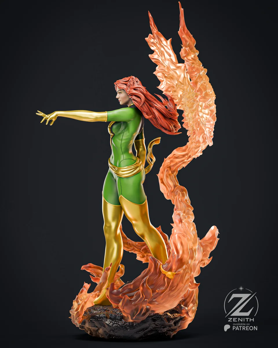 Jean Grey Phoenix | Fan Art | 3D Printed Resin Model Garage Kit | *Un-Painted* | Zenith Studios 9