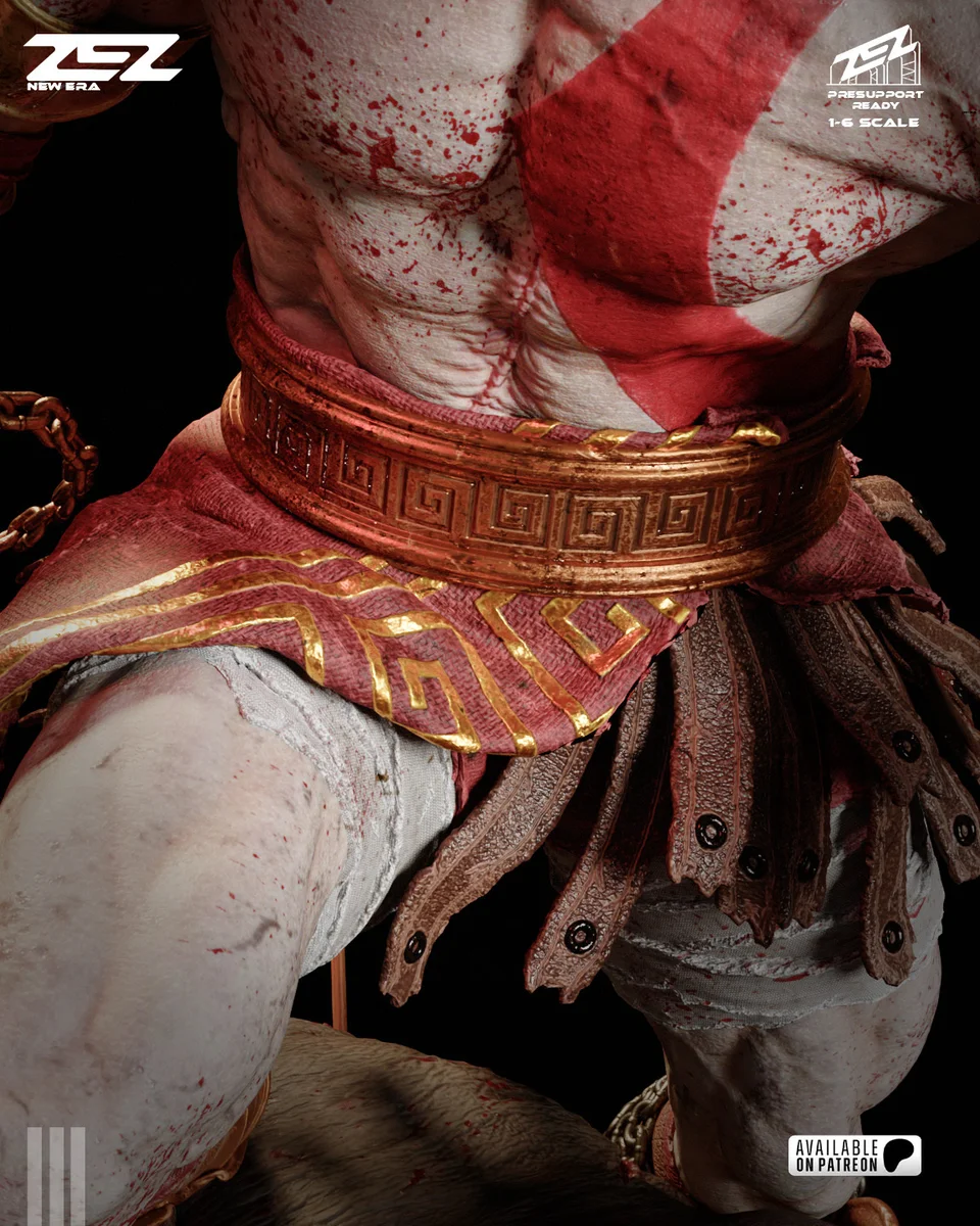 Kratos | Fan Art | 3D Printed Resin Model Garage Kit | *Un-Painted* | ZEZ Studio 8