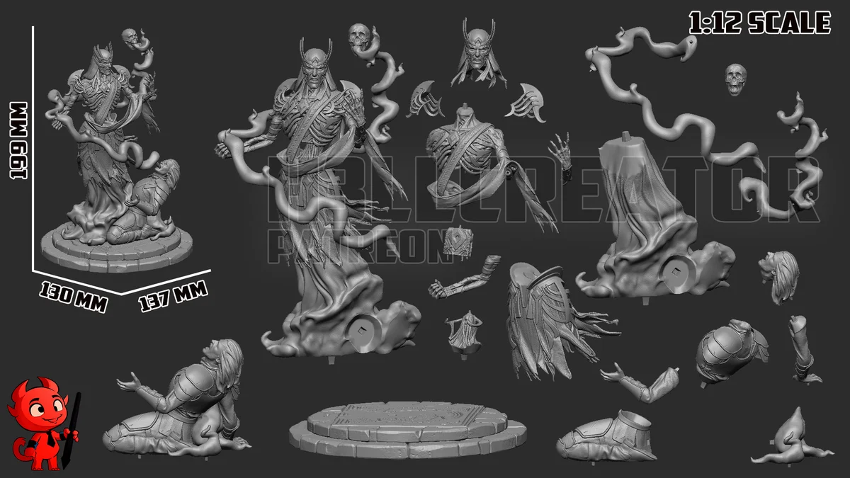 Vecna | Fan Art | 3D Printed Resin Model Garage Kit | *Un-Painted* | H3LL Creator 15