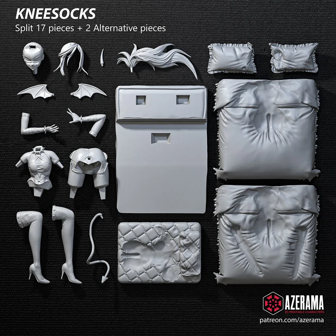 Kneesocks | Fan Art | 3D Printed Resin Model Garage Kit | *Un-Painted* | Azerama 3