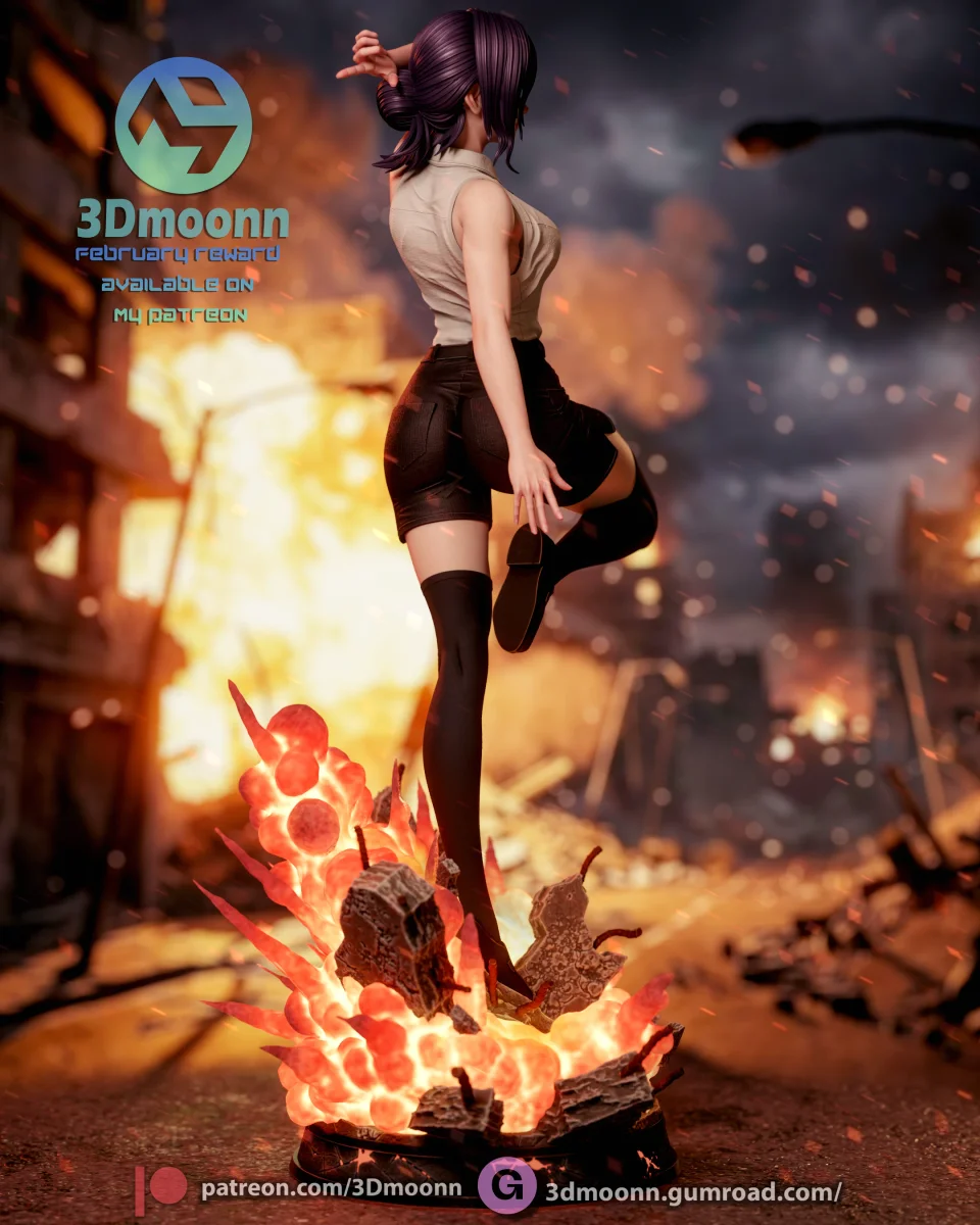 Reze | Fan Art | 3D Printed Resin Model Garage Kit | *Un-Painted* | 3DMoonn 4