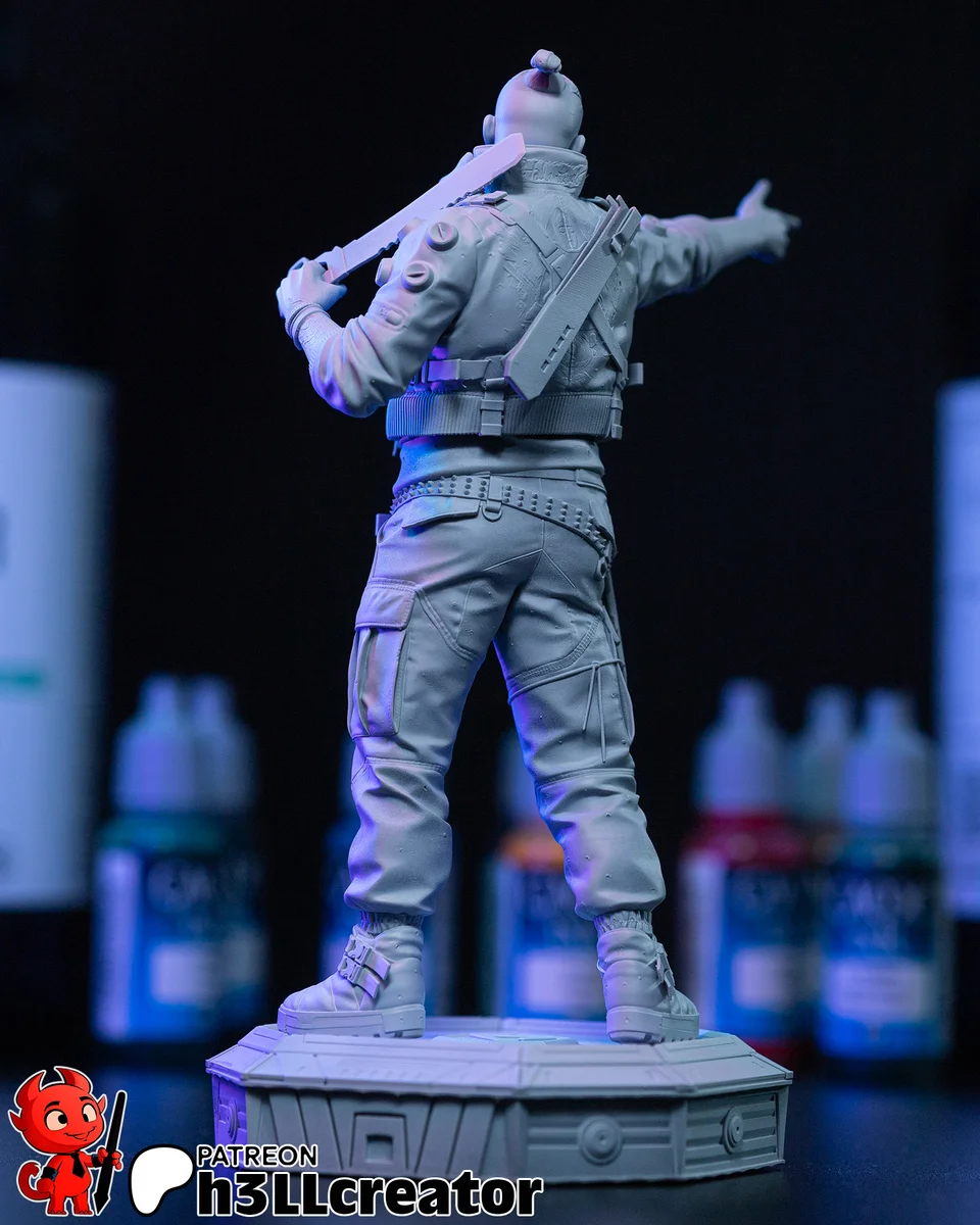 Jackie Welles | Fan Art | 3D Printed Resin Model Garage Kit | *Un-Painted* | H3LL Creator 8