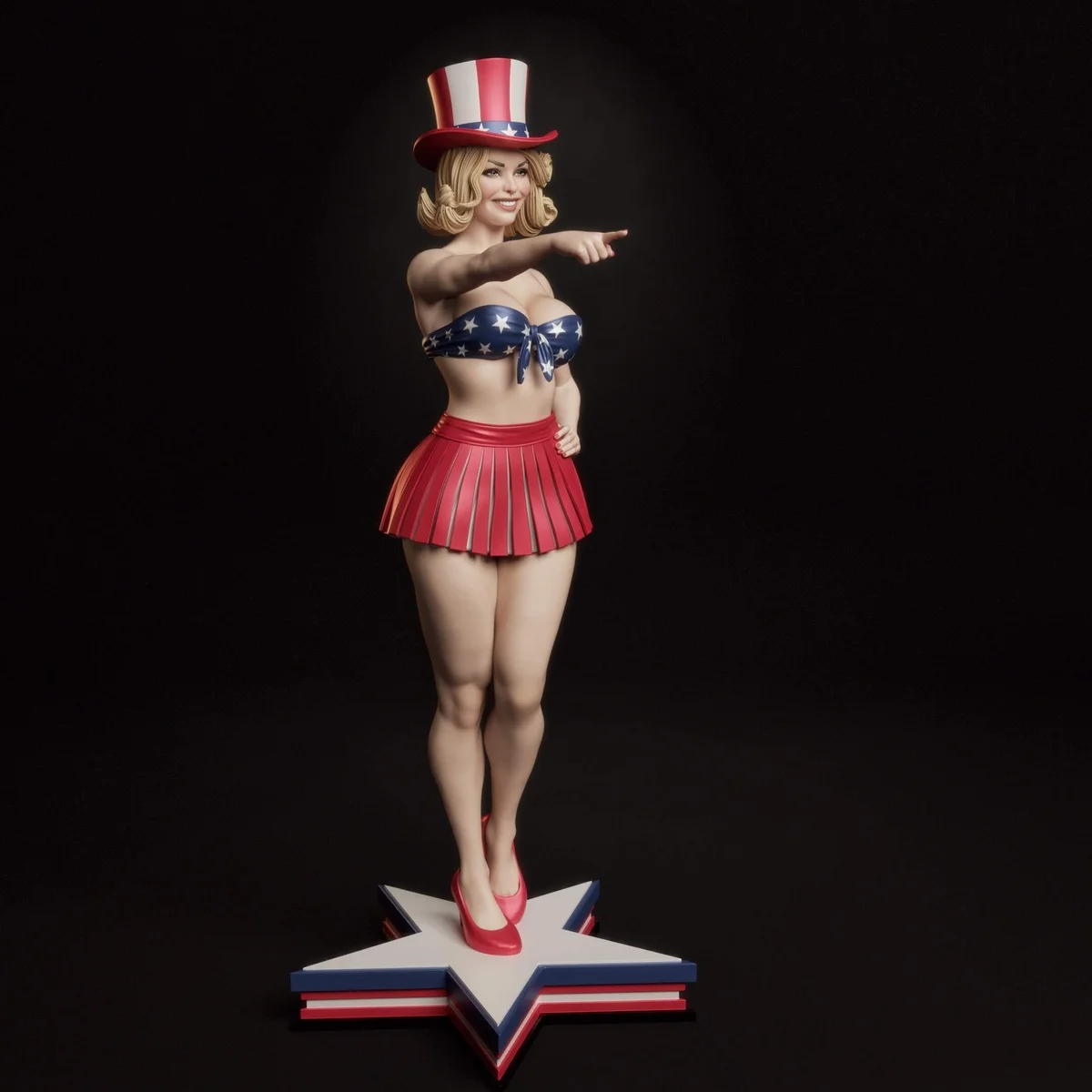 All American Bombshell | Fan Art | 3D Printed Resin Model Garage Kit | *Un-Painted* | Abe3D 5