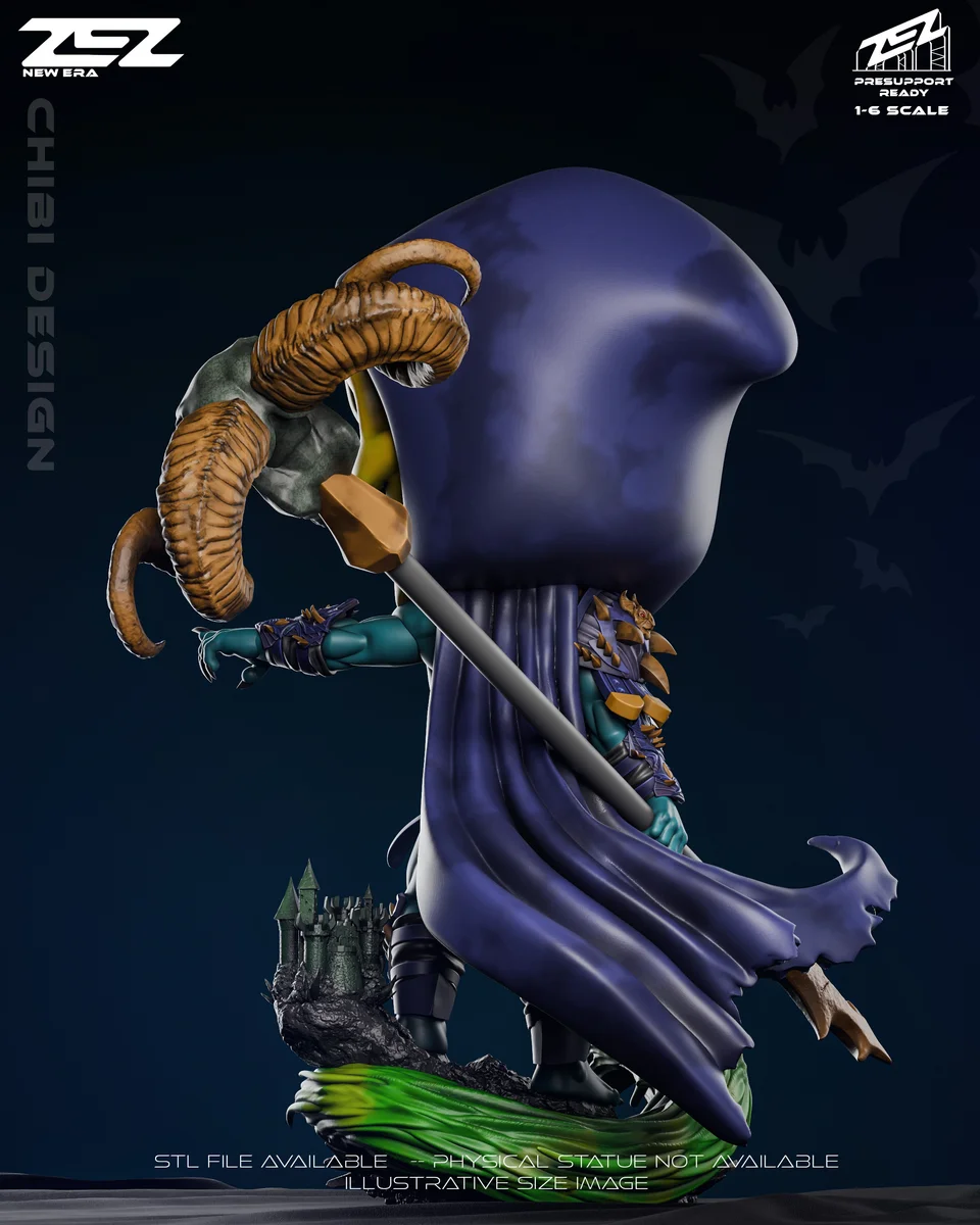 Chibi Skeletor | Fan Art | 3D Printed Resin Model Garage Kit | *Un-Painted* | ZEZ Studio 4