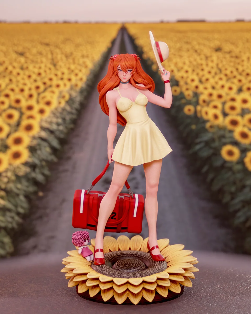 Asuka | Fan Art | 3D Printed Resin Model Garage Kit | *Un-Painted* | Momoji 4
