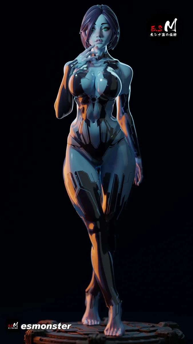 Cortana | Fan Art | 3D Printed Resin Model Garage Kit | *Un-Painted* | ES Monster 13