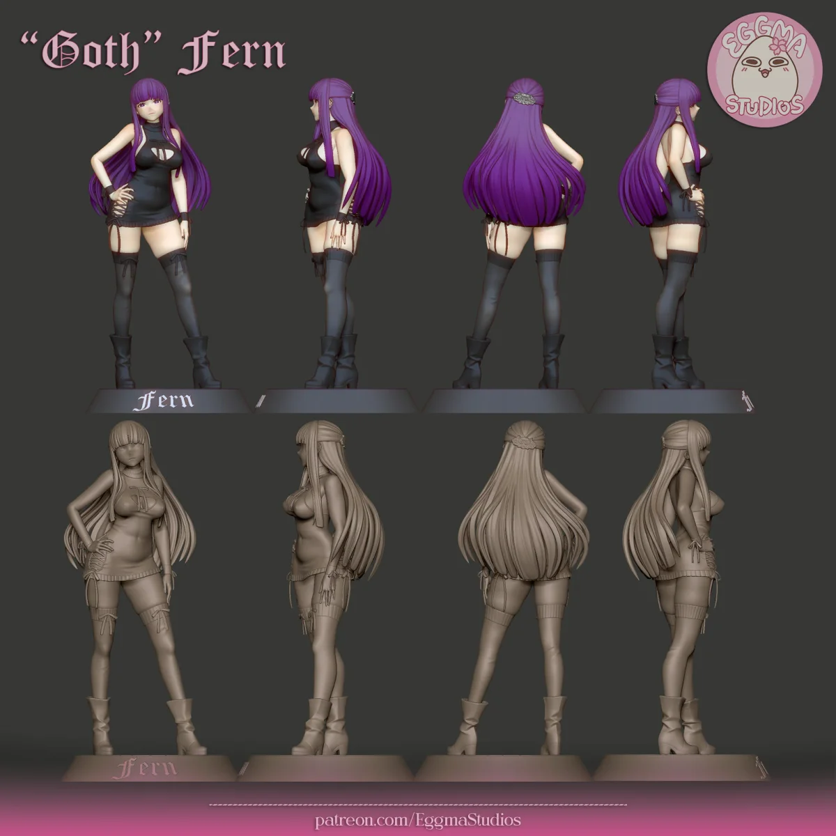 Goth Fern | Fan Art | 3D Printed Resin Model Garage Kit | *Un-Painted* | EggmaStudios 13