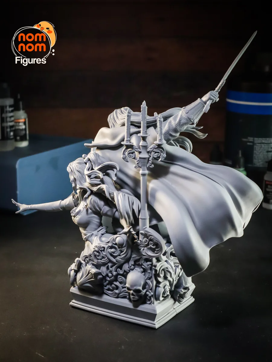 Alucard x Maria | Fan Art | 3D Printed Resin Model Garage Kit | *Un-Painted* | Nomnom 10
