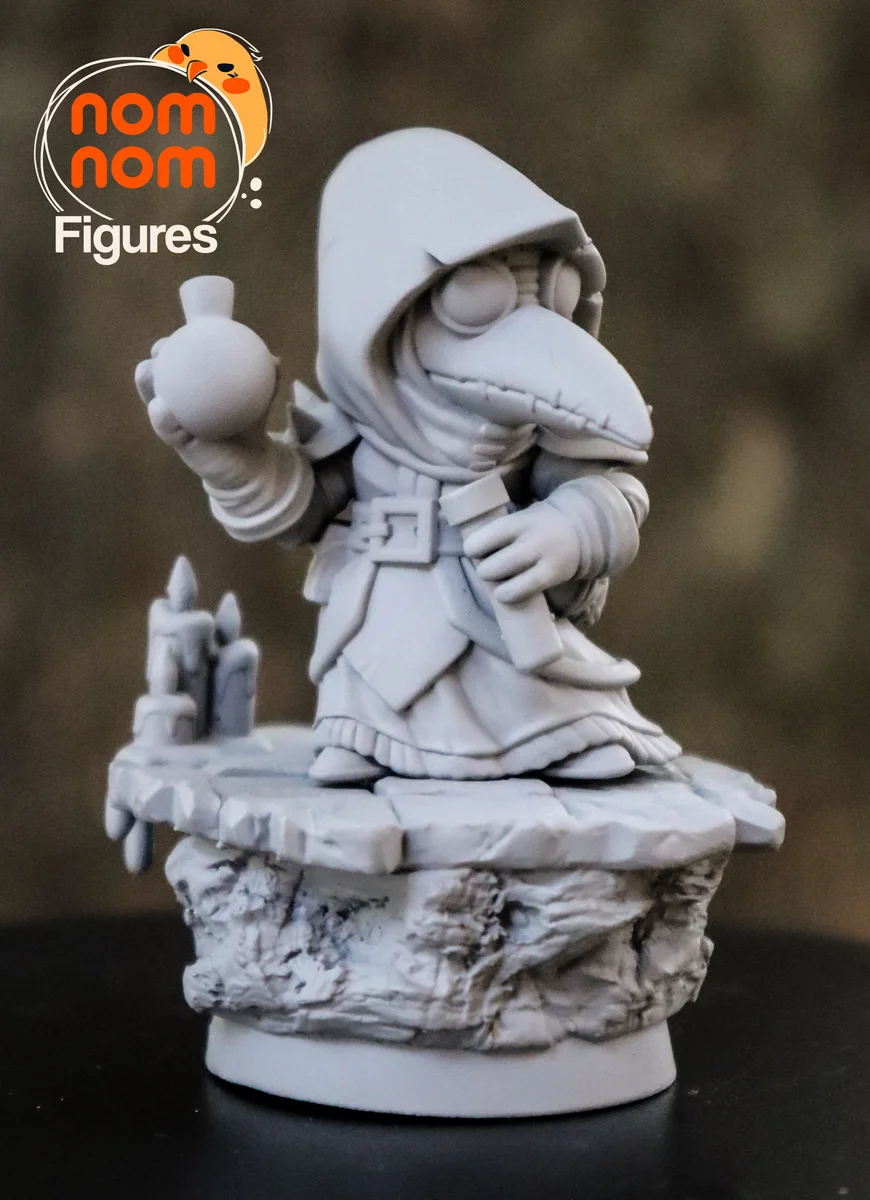 Chibi Plague Doctor | Fan Art | 3D Printed Resin Model Garage Kit | *Un-Painted* | Nomnom 5