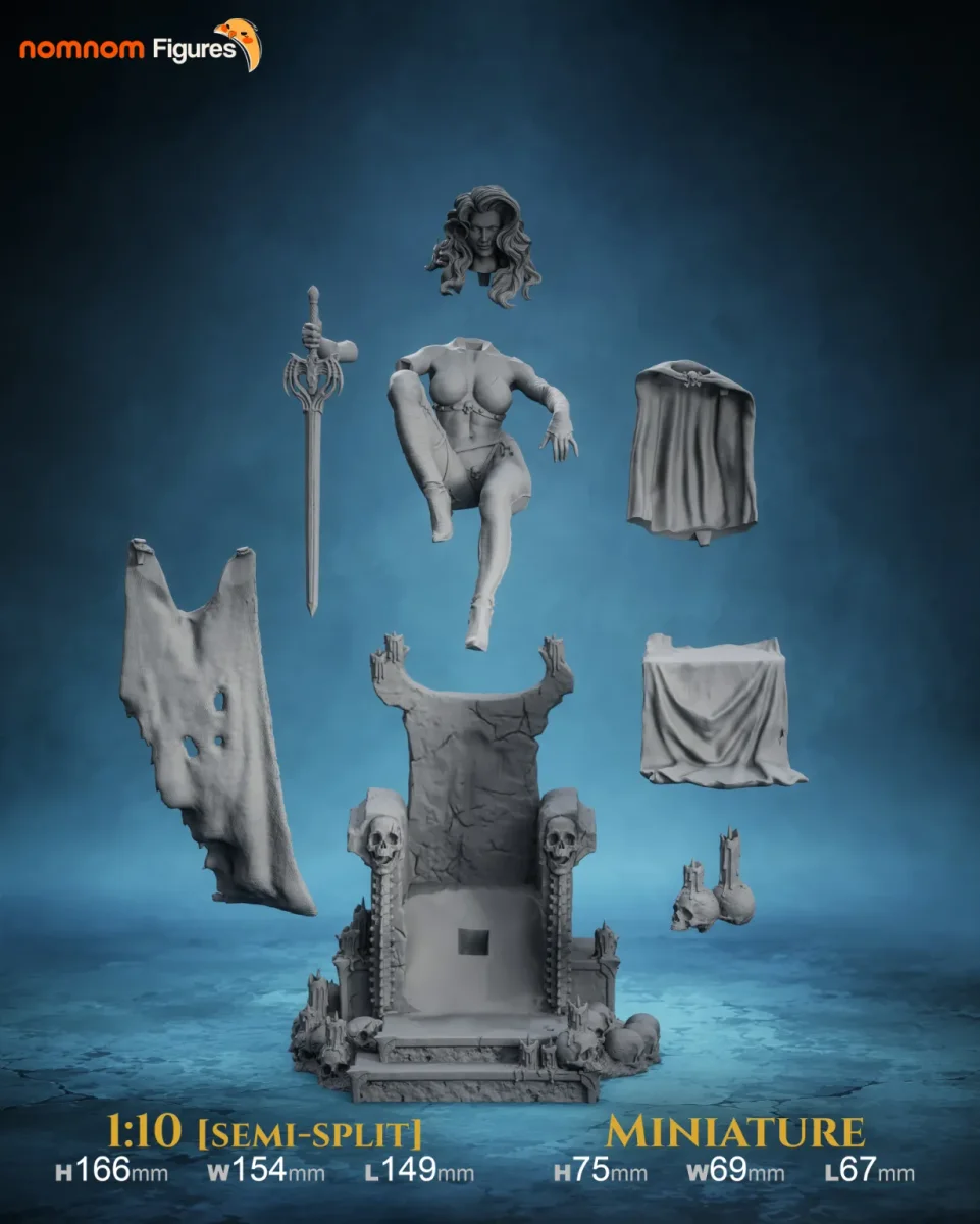 Lady Death | Fan Art | 3D Printed Resin Model Garage Kit | *Un-Painted* | Nomnom 7