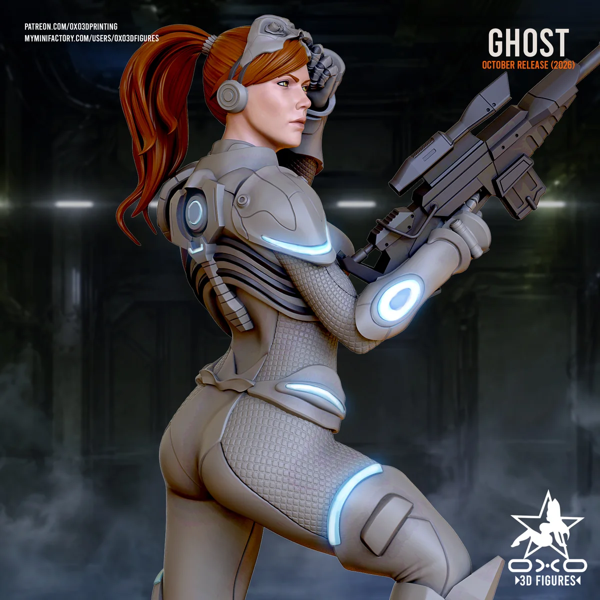 Sarah Kerrigan Ghost | Fan Art | 3D Printed Resin Model Garage Kit | *Un-Painted* | OXO3D