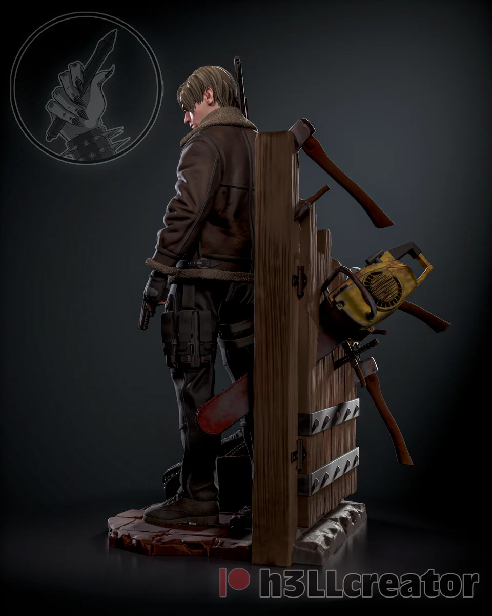 Leon Kennedy (jacket Version) | Fan Art | 3D Printed Resin Model Garage Kit | *Un-Painted* | H3LL Creator 4
