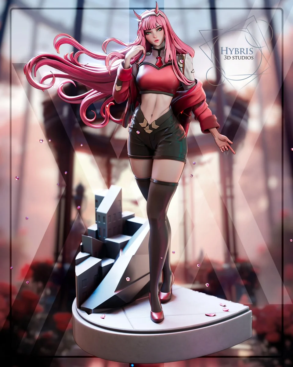 Zero Two | Fan Art | 3D Printed Resin Model Garage Kit | *Un-Painted* | Hybris Studios 6