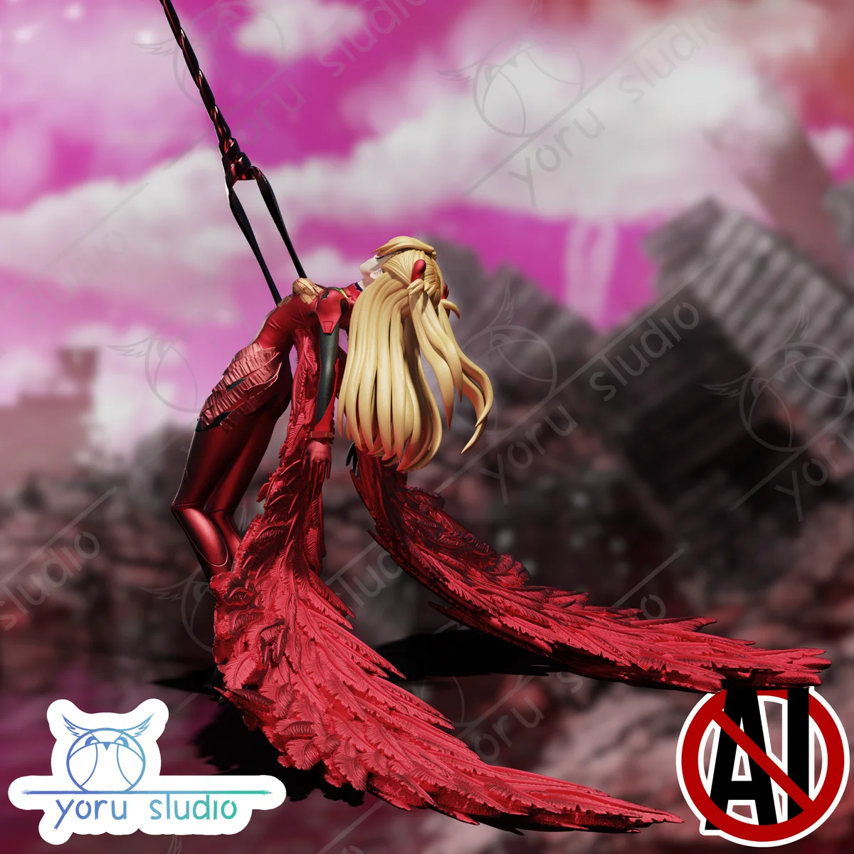 Asuka Langley Soryu | Fan Art | 3D Printed Resin Model Garage Kit | *Un-Painted* | Yoru Studio 3