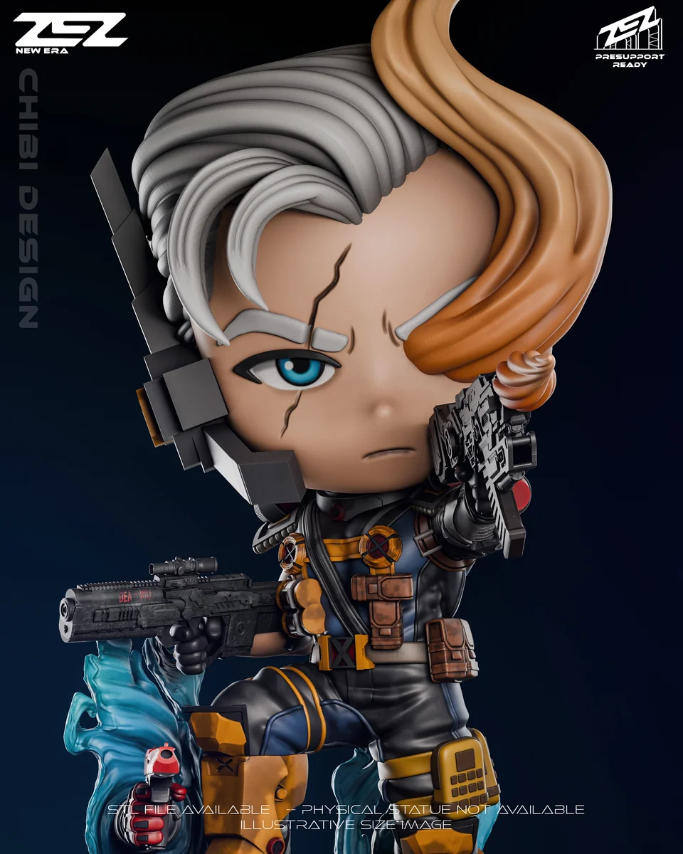 Chibi Cable | Fan Art | 3D Printed Resin Model Garage Kit | *Un-Painted* | ZEZ Studio 5
