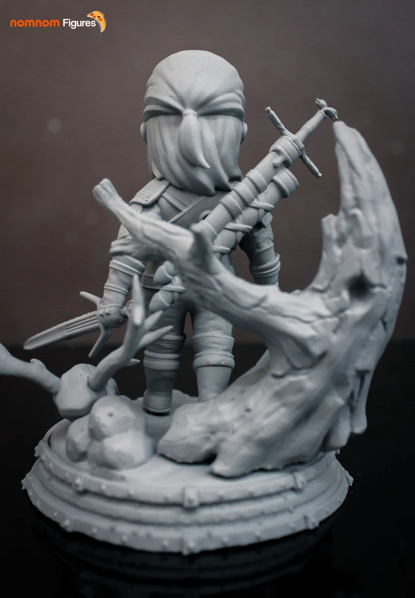 Chibi Geralt | Fan Art | 3D Printed Resin Model Garage Kit | *Un-Painted* | Nomnom 4