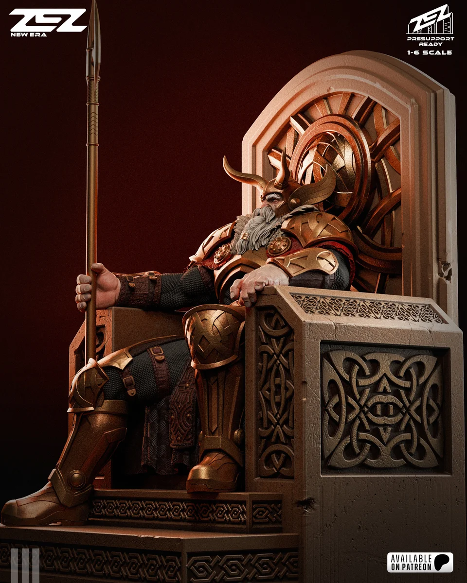 Odin Throne | Fan Art | 3D Printed Resin Model Garage Kit | *Un-Painted* | ZEZ Studio 4
