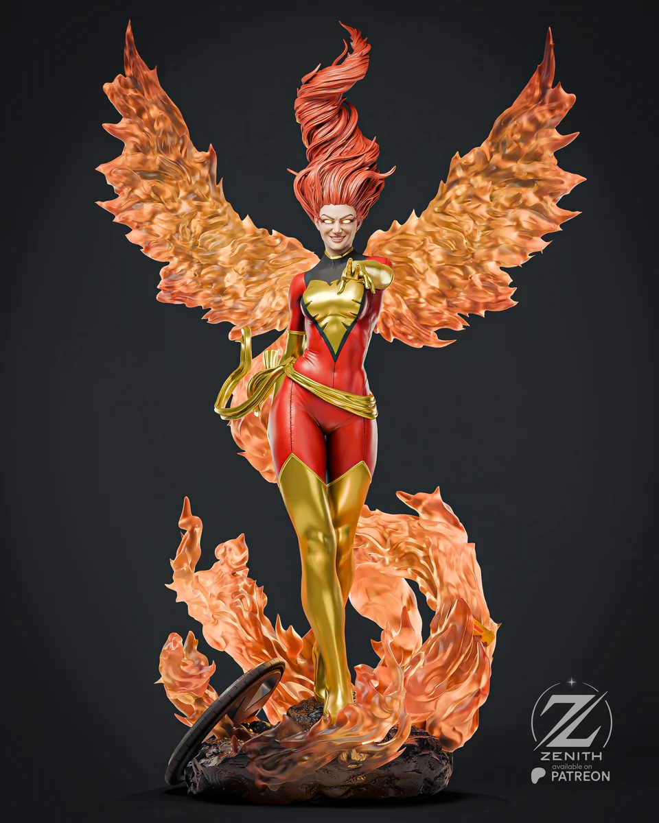 Jean Grey Phoenix | Fan Art | 3D Printed Resin Model Garage Kit | *Un-Painted* | Zenith Studios 6