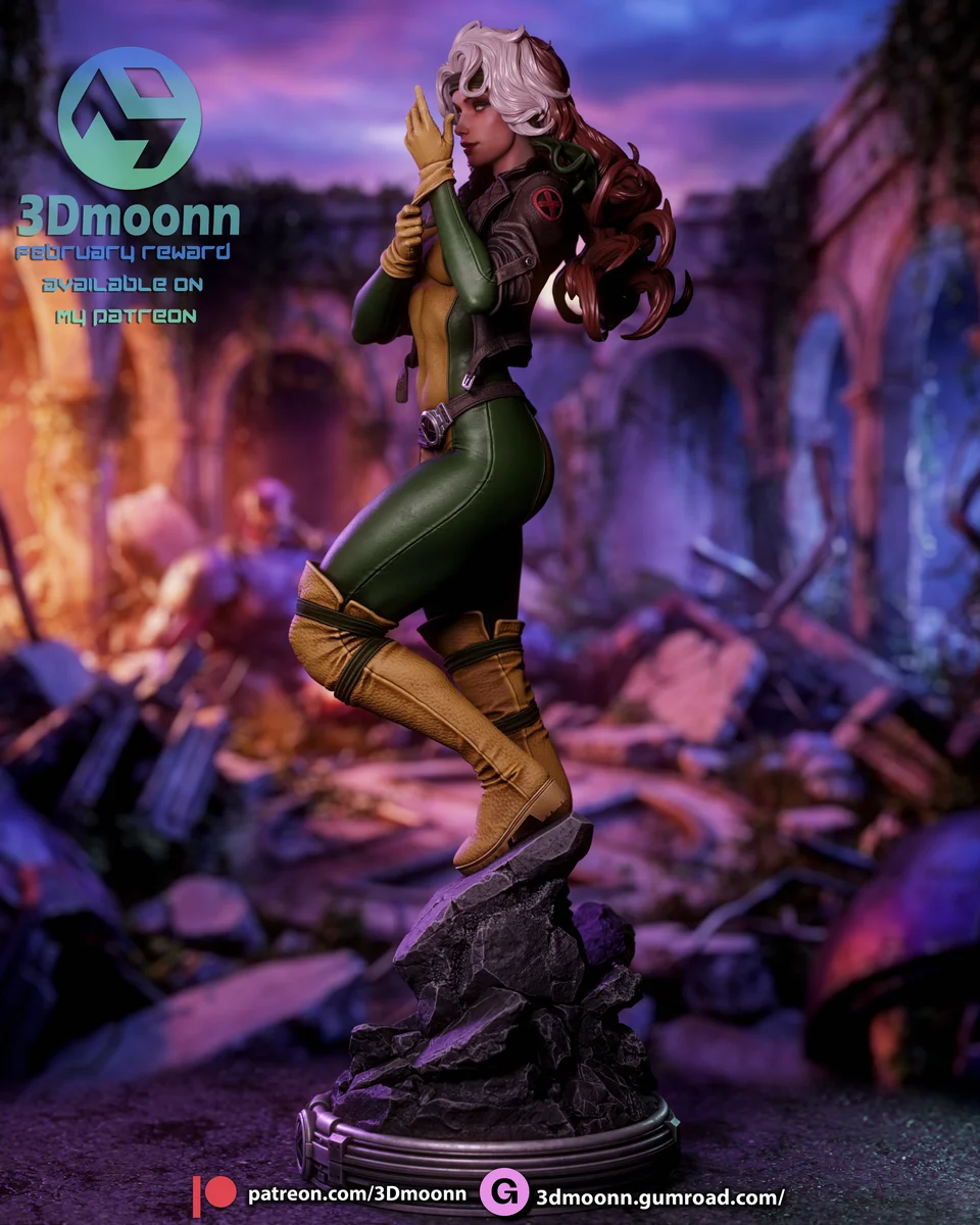 Rogue | Fan Art | 3D Printed Resin Model Garage Kit | *Un-Painted* | 3DMoonn 3